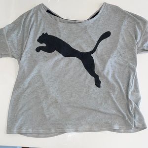 Thin, gray Puma t-shirt.